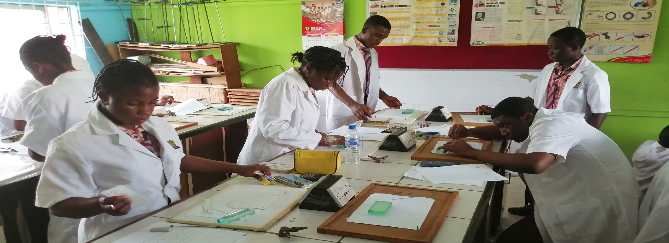 Christ The King International Students in Physics Lab